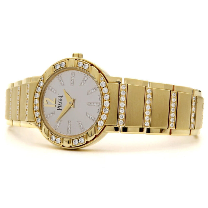 Piaget Polo Ladies 18kt Yellow Gold Diamond Silver Dial 28MM Quartz P10141