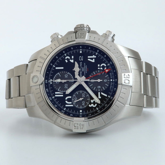 Breitling Avenger Chronograph GMT 45MM Black Dial Steel Automatic A24315