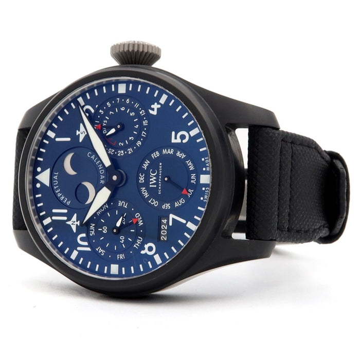 IWC Big Pilot Rodeo Drive Perpetual Calendar Black Ceramic Blue Dial IW503001