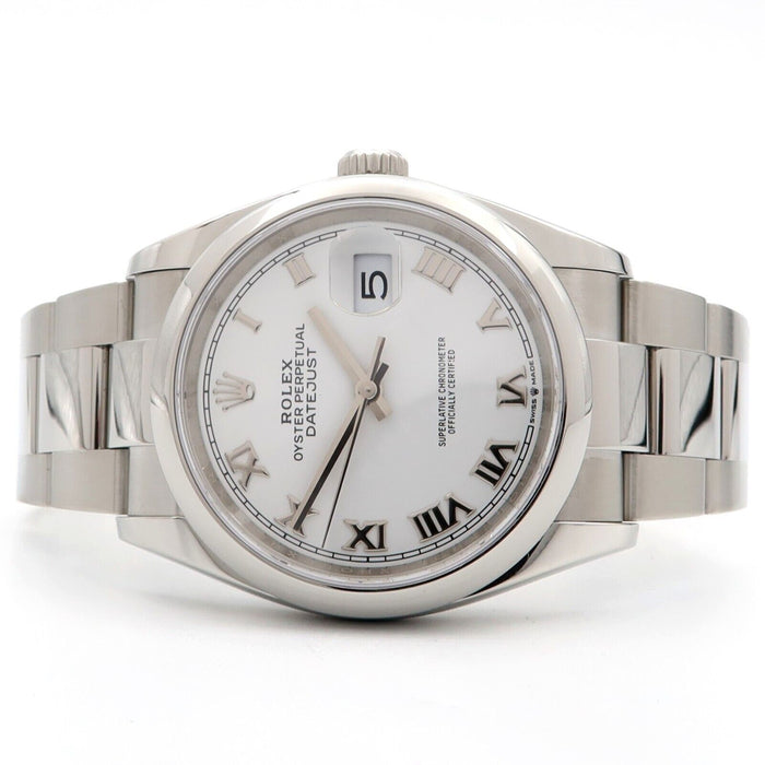 Rolex Datejust 36 White Roman Dial Steel Oyster Bracelet Automatic 126200