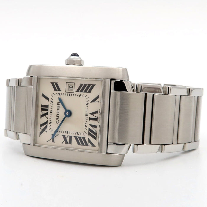 Cartier Tank Francaise Mid-Size Stainless Steel Quartz Silver Dial W51011Q3