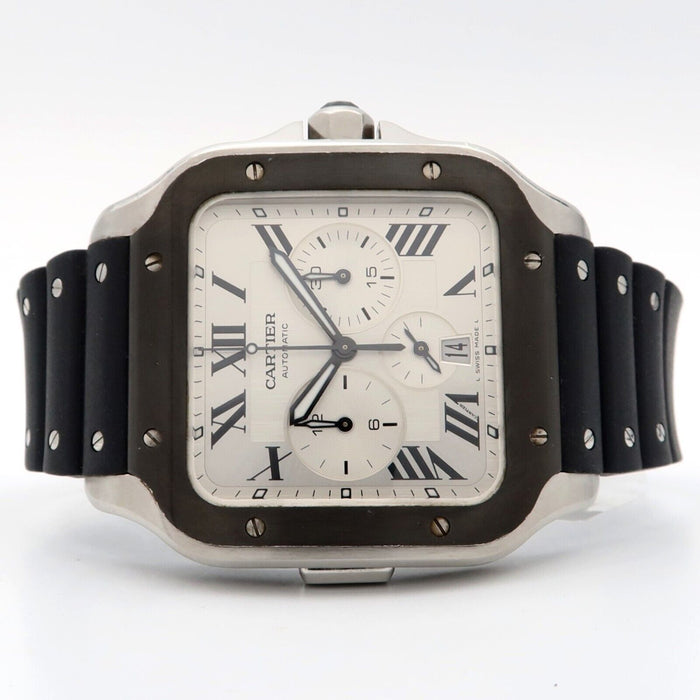 Cartier Santos Chronograph XL Automatic Silver Dial Stainless Steel WSSA0017