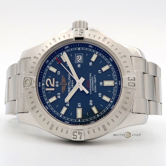 Breitling Colt Automatic Blue Dial 44MM Stainless Steel 200M Bx/Prs A17388