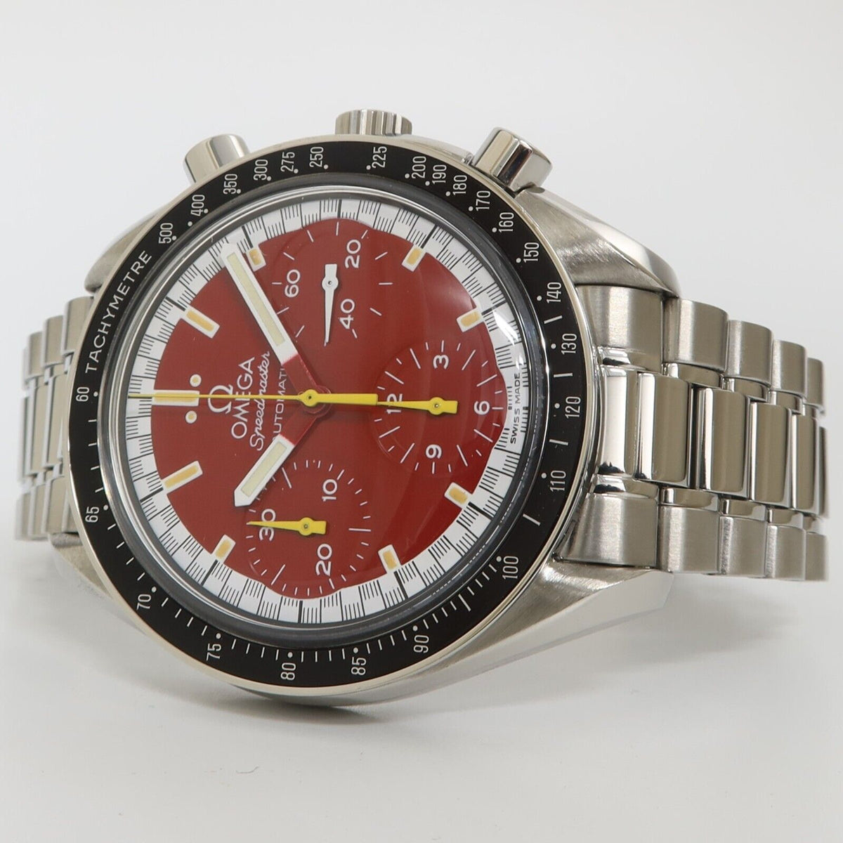 Omega Speedmaster Michael Schumacher Red Dial Chronograph Steel 39MM 3