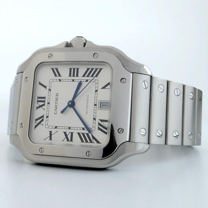 Cartier Santos De Cartier Large Stainless Steel Silver Dial Automatic WSSA0018