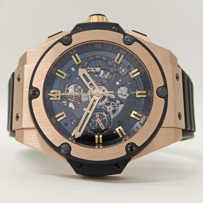 Hublot King Power Unico Black Skeleton Dial Chronograph Rose Gold 701.OX.0180.RX