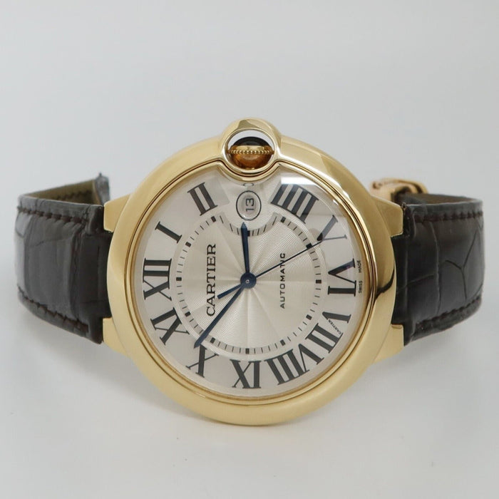 Cartier Ballon Bleu 18k Yellow Gold Silver Dial 42MM Automatic Date W6900551