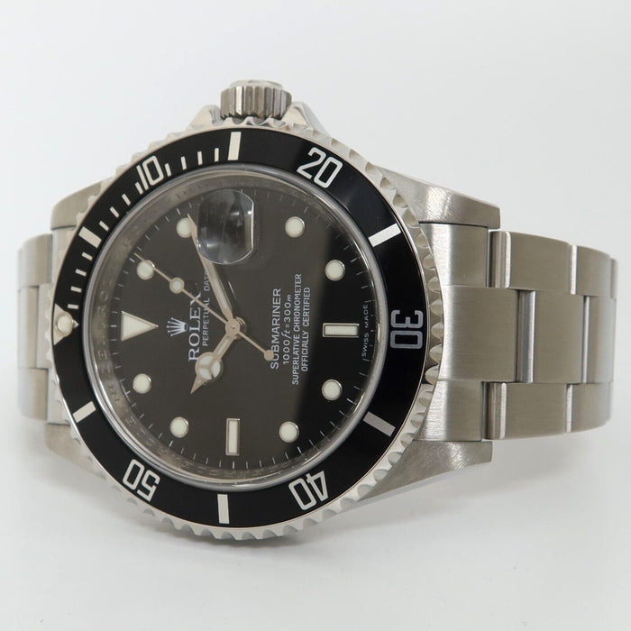 Rolex Submariner Date Black Dial 40MM Stainless Steel Automatic 16610