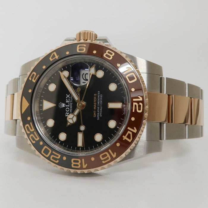 Rolex GMT-Master II Rootbeer 18K Rose Gold & Steel Black Dial 40MM 126711CHNR