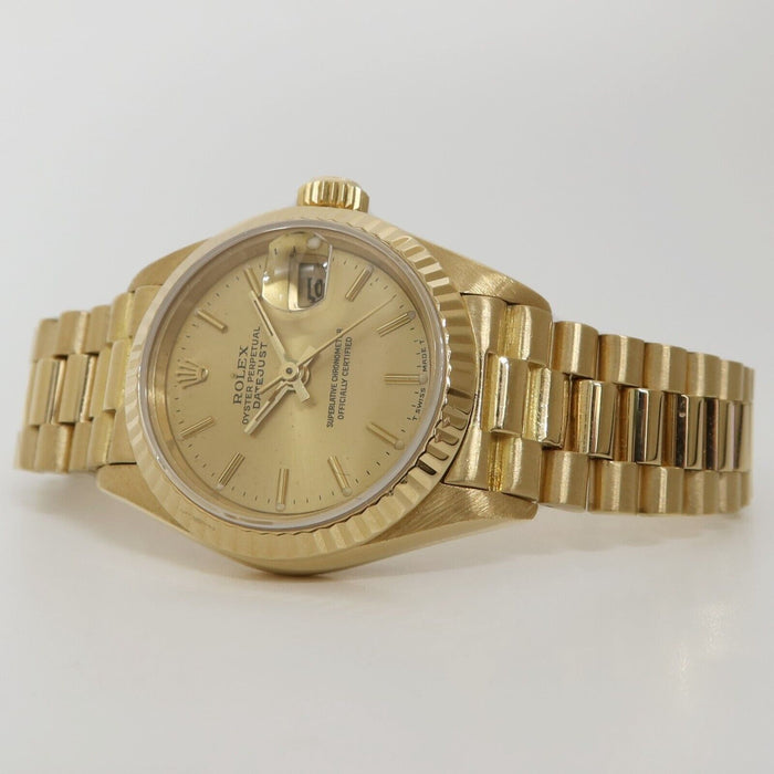 Rolex Lady-Datejust 26MM President Solid 18kt Yellow Gold Automatic 69178