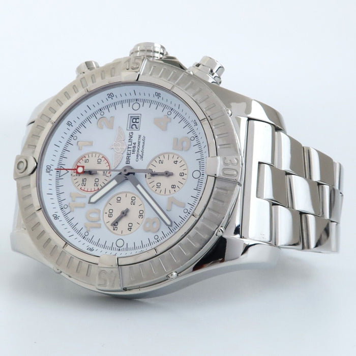 Breitling Super Avenger White Dial Chronograph 48MM Stainless Steel A13370