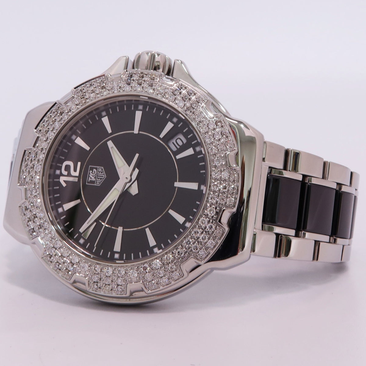 TAG Heuer Formula 1 Black Dial Factory Diamond Bezel Quartz WAH1214.BA