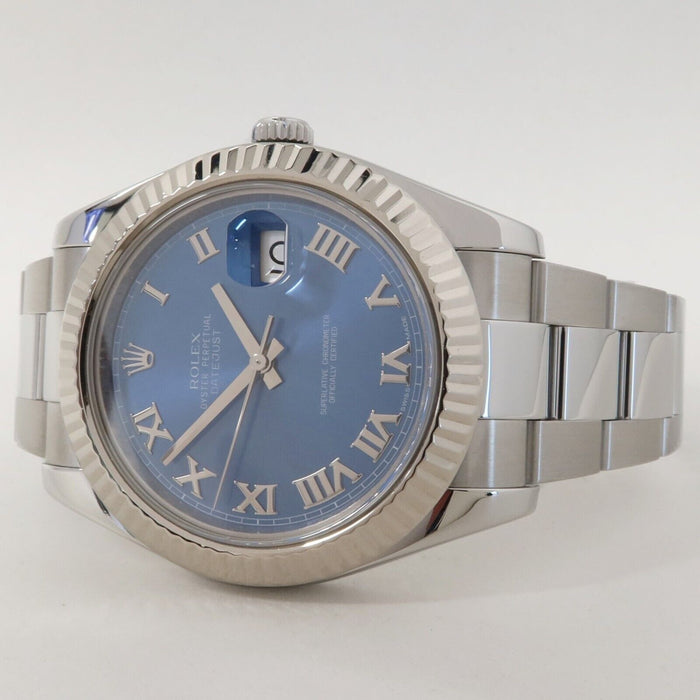 Rolex Datejust II Blue Roman Dial 41MM Stainless Steel Automatic Oyster 116334