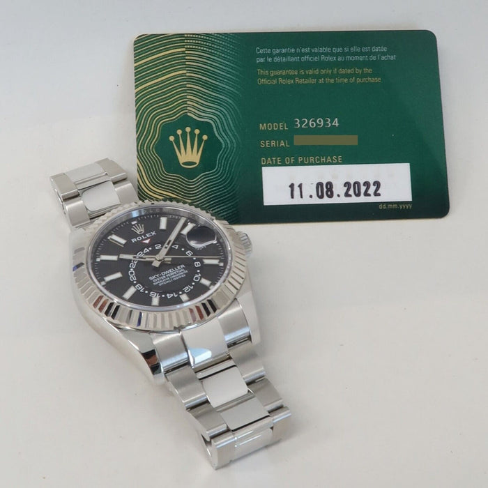 Rolex Sky-Dweller Black Dial Stainless Steel 42MM Automatic Bx/Prs 2022 326934