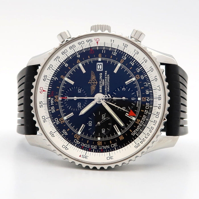 Breitling Navitimer World Black Dial Chrono Automatic 46MM Steel/Rubber A24322