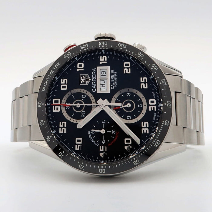 TAG Heuer Carrera Calibre 16 Chronograph Black Dial 43MM Automatic Steel CV2A1R