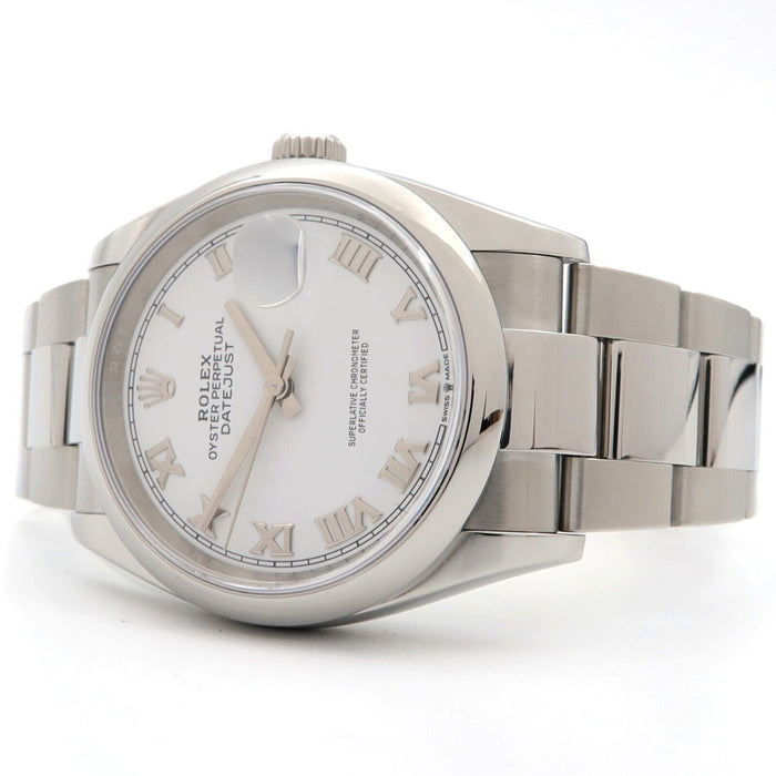 Rolex Datejust 36 White Roman Dial Steel Oyster Bracelet Automatic 126200