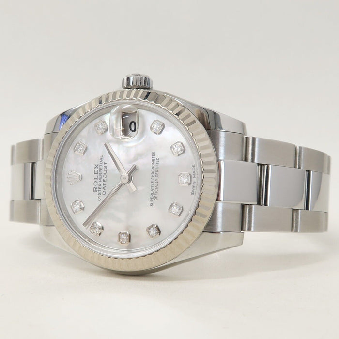 Rolex Datejust 31 Factory Mother of Pearl Diamond Dial Steel Automatic 178274