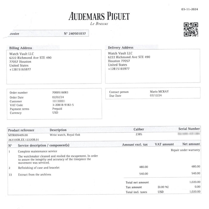 Audemars Piguet Royal Oak Chronograph 18K Rose Gold Diamond 26333OR.ZZ.1222OR.01