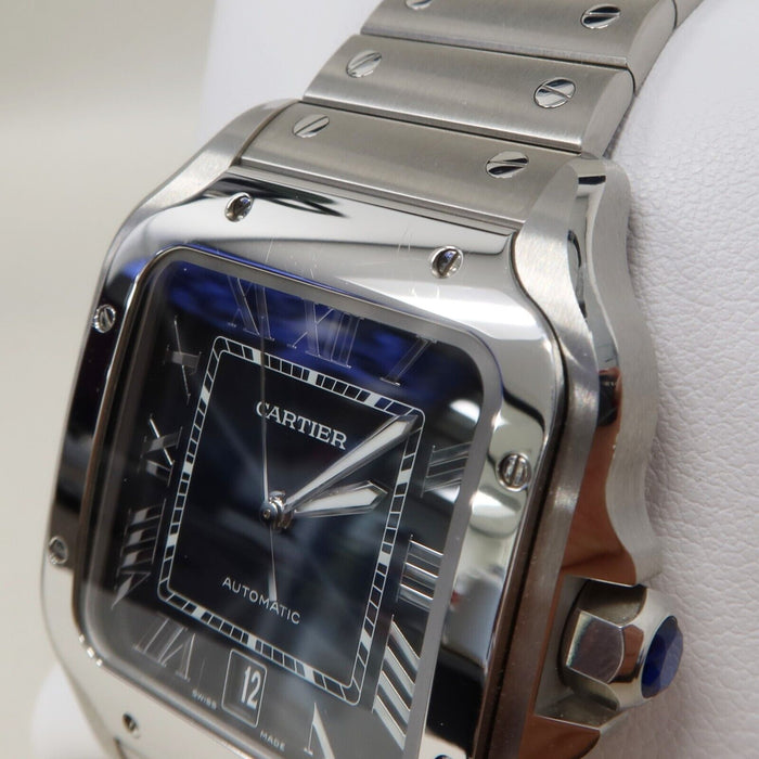 Cartier Santos De Cartier Blue Dial Stainless Steel Large Model WSSA0030