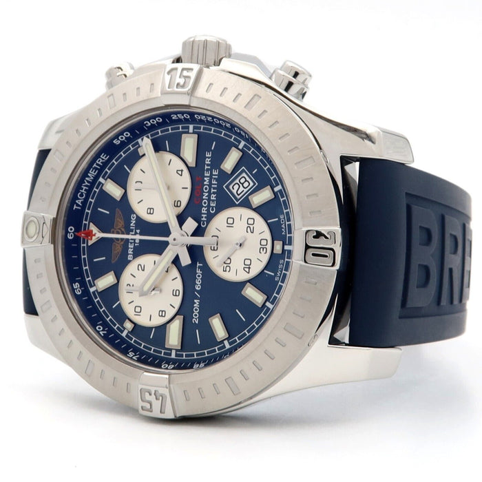 Breitling Colt Chronograph Blue Dial Quartz Stainless Steel/Rubber 44MM A73388