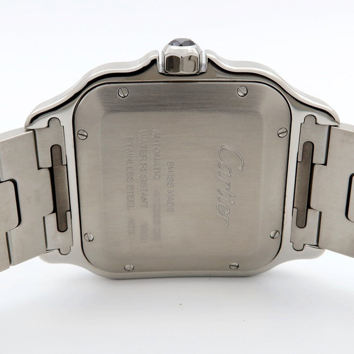 Cartier Santos Grey Dial Large Automatic Stainless Steel ADLC Bezel WSSA0037