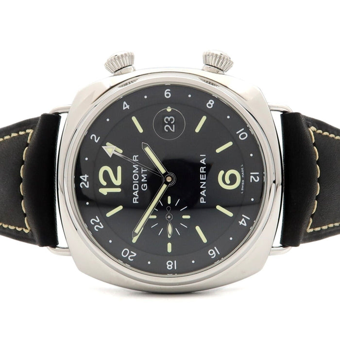 Panerai Radiomir GMT Black Dial Stainless Steel 44MM Leather Automatic PAM 00242