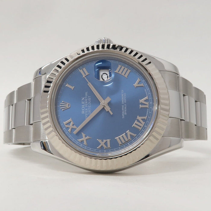 Rolex Datejust II Blue Roman Dial 41MM Stainless Steel Automatic Oyster 116334