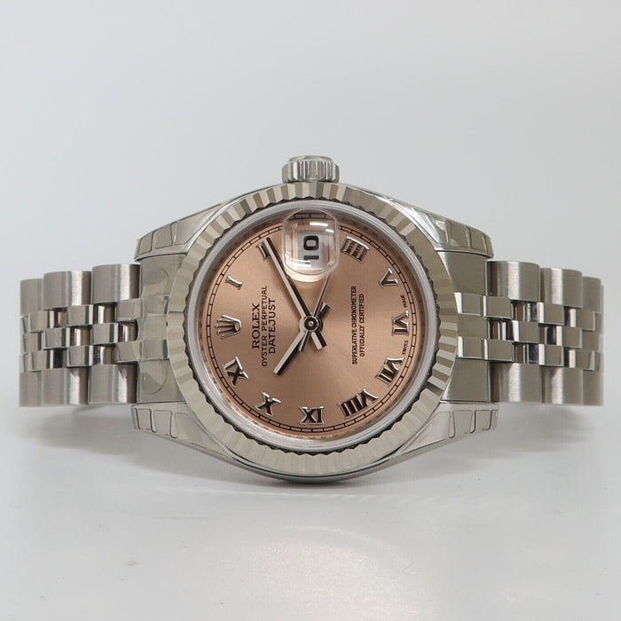 Rolex Lady-Datejust 26mm Ladies Pink Salmon Roman Dial Stainless Steel 179174