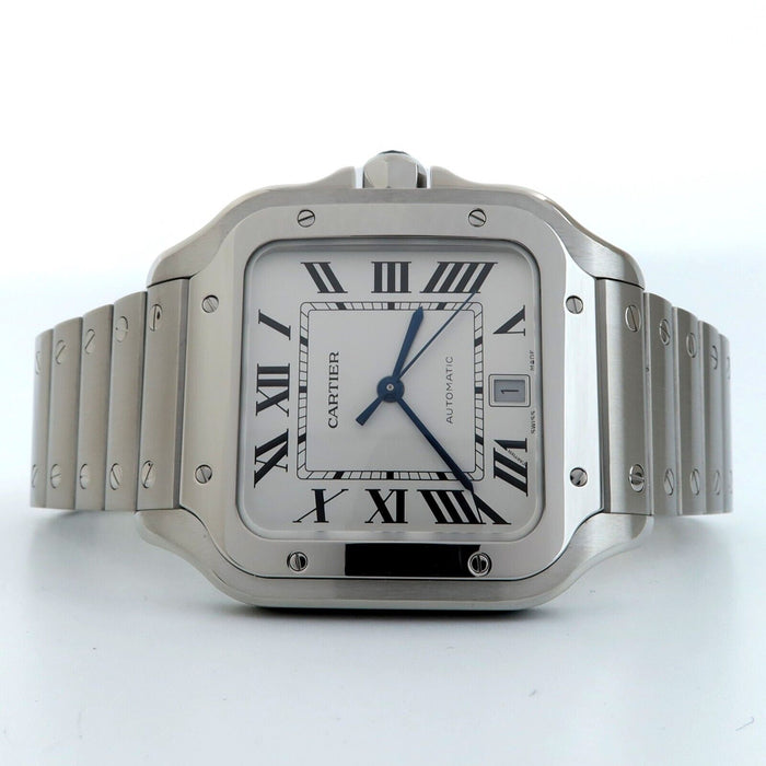 Cartier Santos De Cartier Large Stainless Steel Silver Dial Automatic WSSA0018