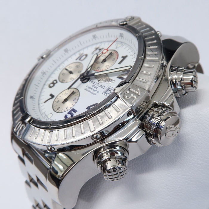 Breitling Super Avenger White Dial Chronograph 48MM Stainless Steel A13370