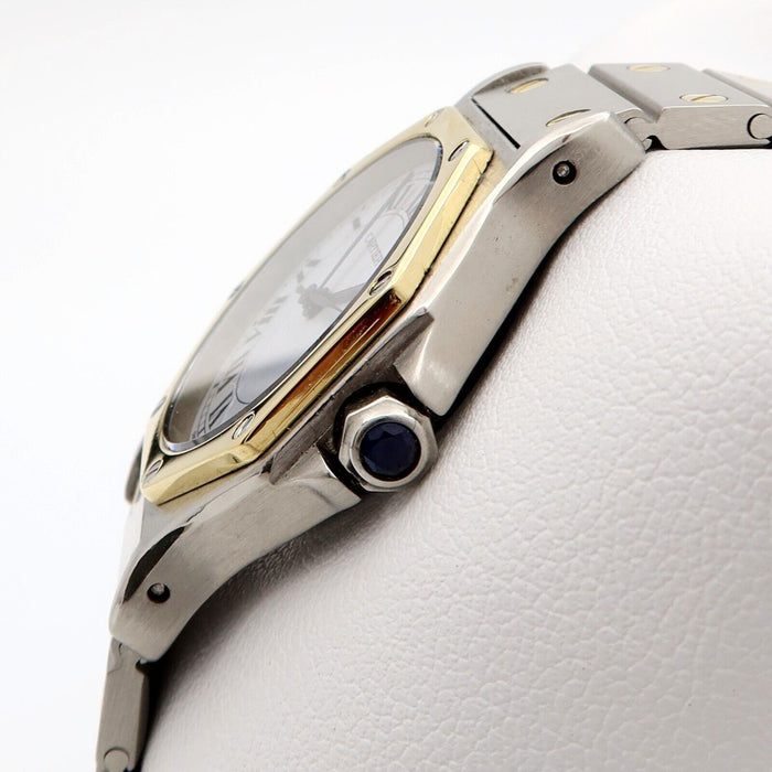 Cartier Santos Octagon 18K Yellow Gold & Steel White Dial Automatic 2966