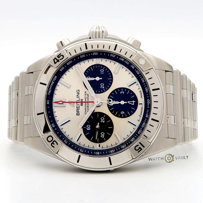 Breitling Chronomat B01 42MM Chronograph Silver Dial Steel Automatic AB0134