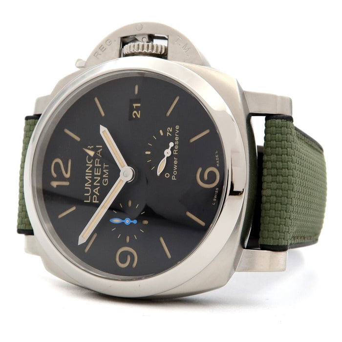 Panerai Luminor 1950 3 Days GMT Power Reserve Steel Black Dial 44MM PAM01321