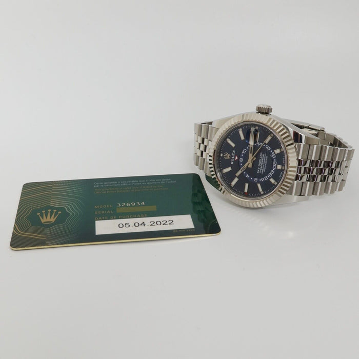 Rolex Sky-Dweller Blue Dial Jubilee Bracelet Stainless Steel 42MM Bx/Prs 326934