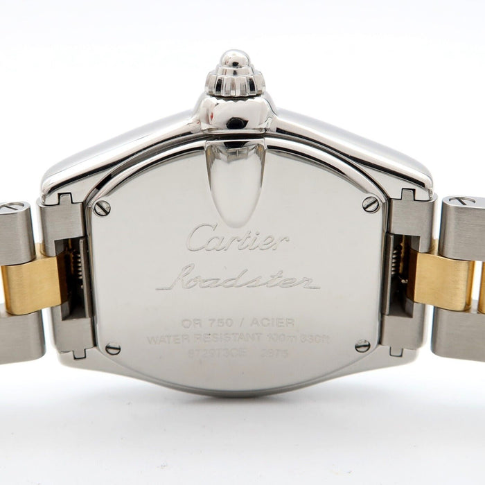Cartier Roadster Ladies Stainless Steel & 18kt Yellow Gold Silver Dial W62026Y4