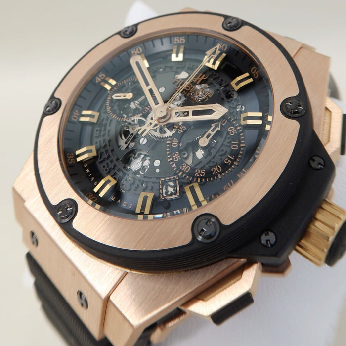 Hublot King Power Unico Black Skeleton Dial Chronograph Rose Gold 701.OX.0180.RX