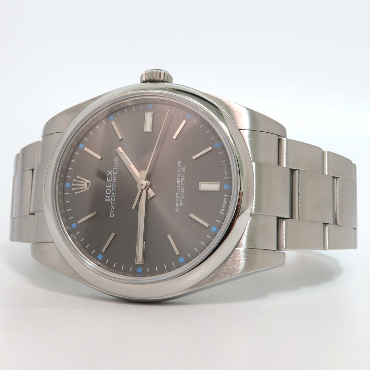 Rolex Oyster Perpetual 39 Rhodium Dial Stainless Steel Oyster Automati