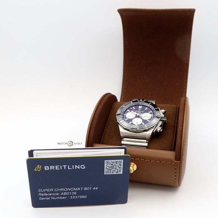 Breitling Super Chronomat B01 44MM Black Dial Bullet Steel Automatic AB0136