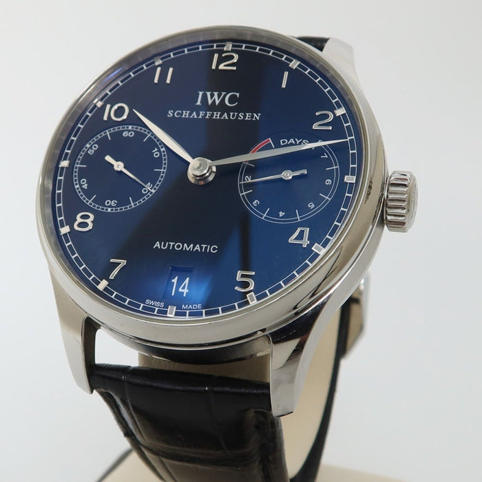 IWC Portuguese 7 Days Automatic Black Dial 42MM Stainless Steel Leather IW500109