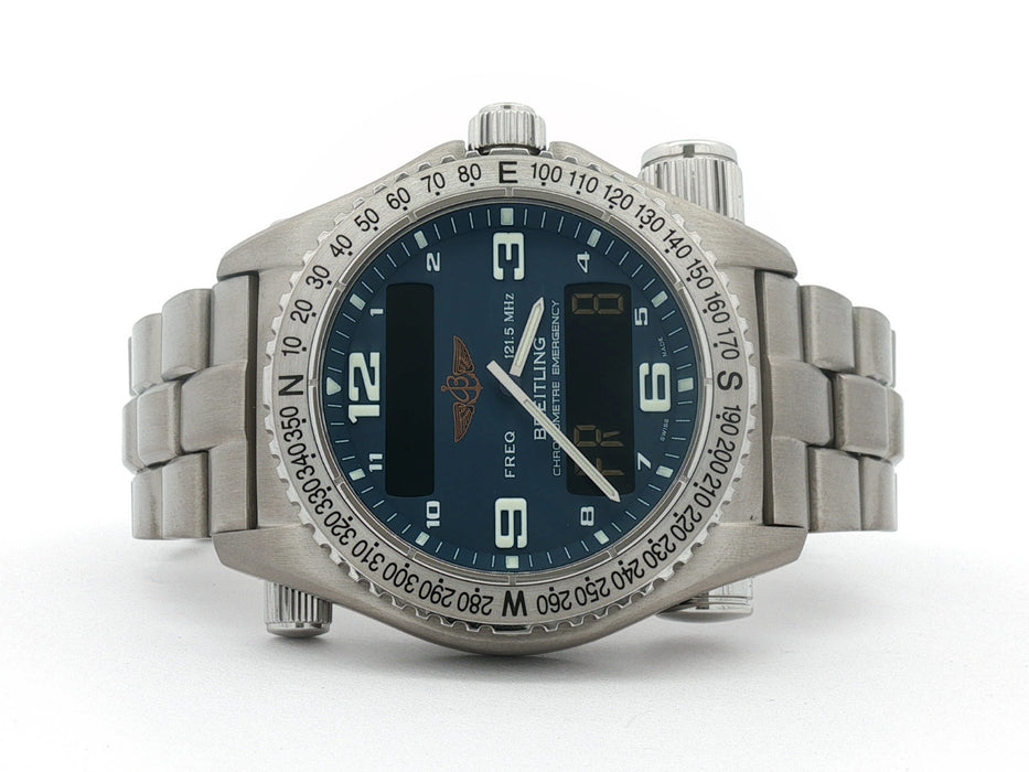 Breitling Emergency Titanium Blue Dial 43MM Quartz Analog/Digital E76321