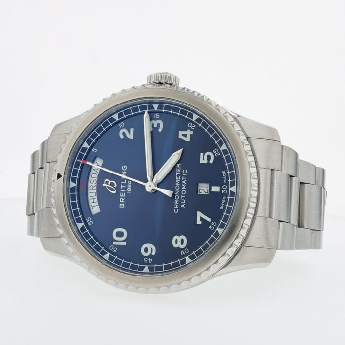 Breitling Navitimer 8 Day Date Blue Dial Stainless Steel Automatic 41MM A45330