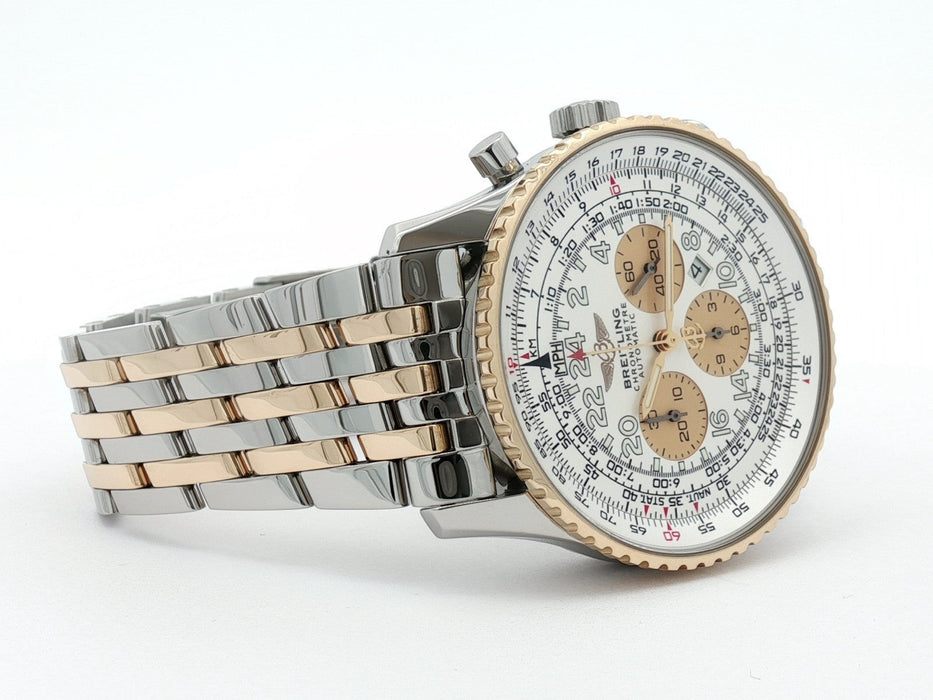 Breitling Navitimer Cosmonaute White Dial Yellow Gold & Stainless Steel D22322