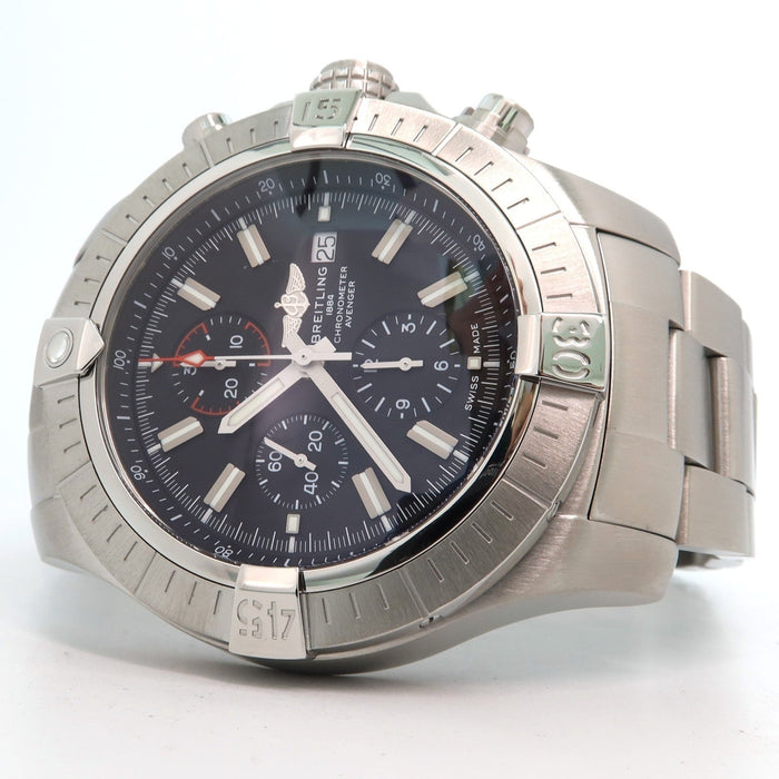 Breitling Super Avenger Chronograph Black Dial 48MM Stainless Steel A13375