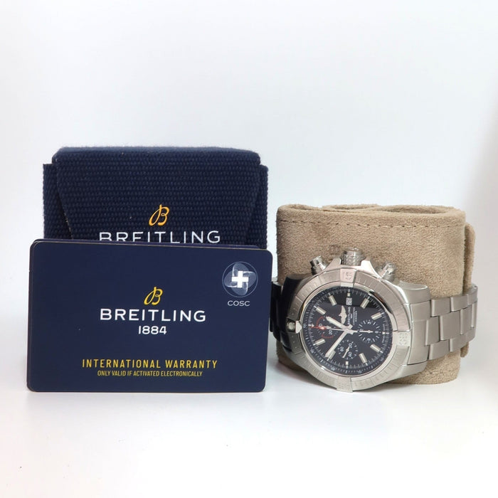 Breitling Super Avenger Chronograph Black Dial 48MM Stainless Steel A13375