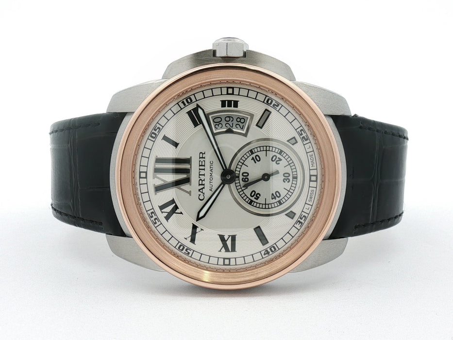 Cartier Calibre De Cartier 18k Rose Gold and Stainless Steel 42MM W7100039 3389