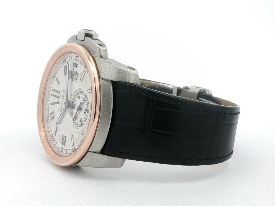 Cartier Calibre De Cartier 18k Rose Gold and Stainless Steel 42MM W7100039 3389