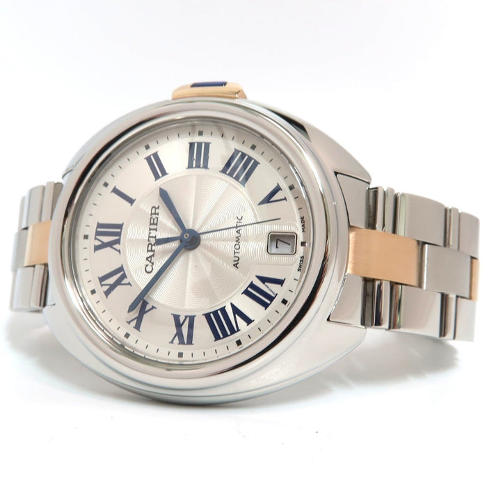 Cartier Cle De Cartier 18K Rose Gold & Stainless Steel Silver Dial W2CL0003 3856