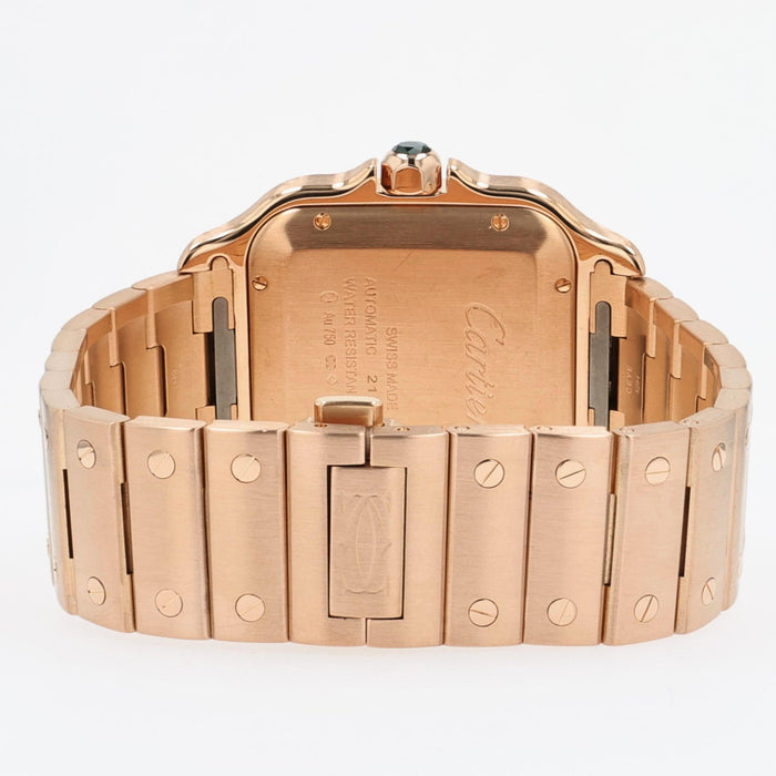 Cartier Santos Large Silver Dial 18kt Rose Gold Automatic WGSA0007 4071