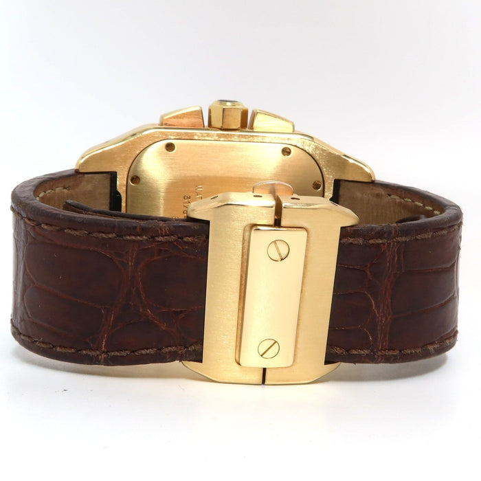 Cartier Santos 100 Chronograph Solid 18k Yellow Gold Automatic W20096Y1 2741